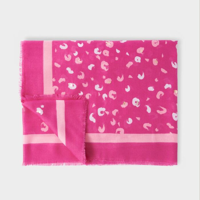 Katie Loxton Printed Foil Scarf - Leopard Brush Stroke Print